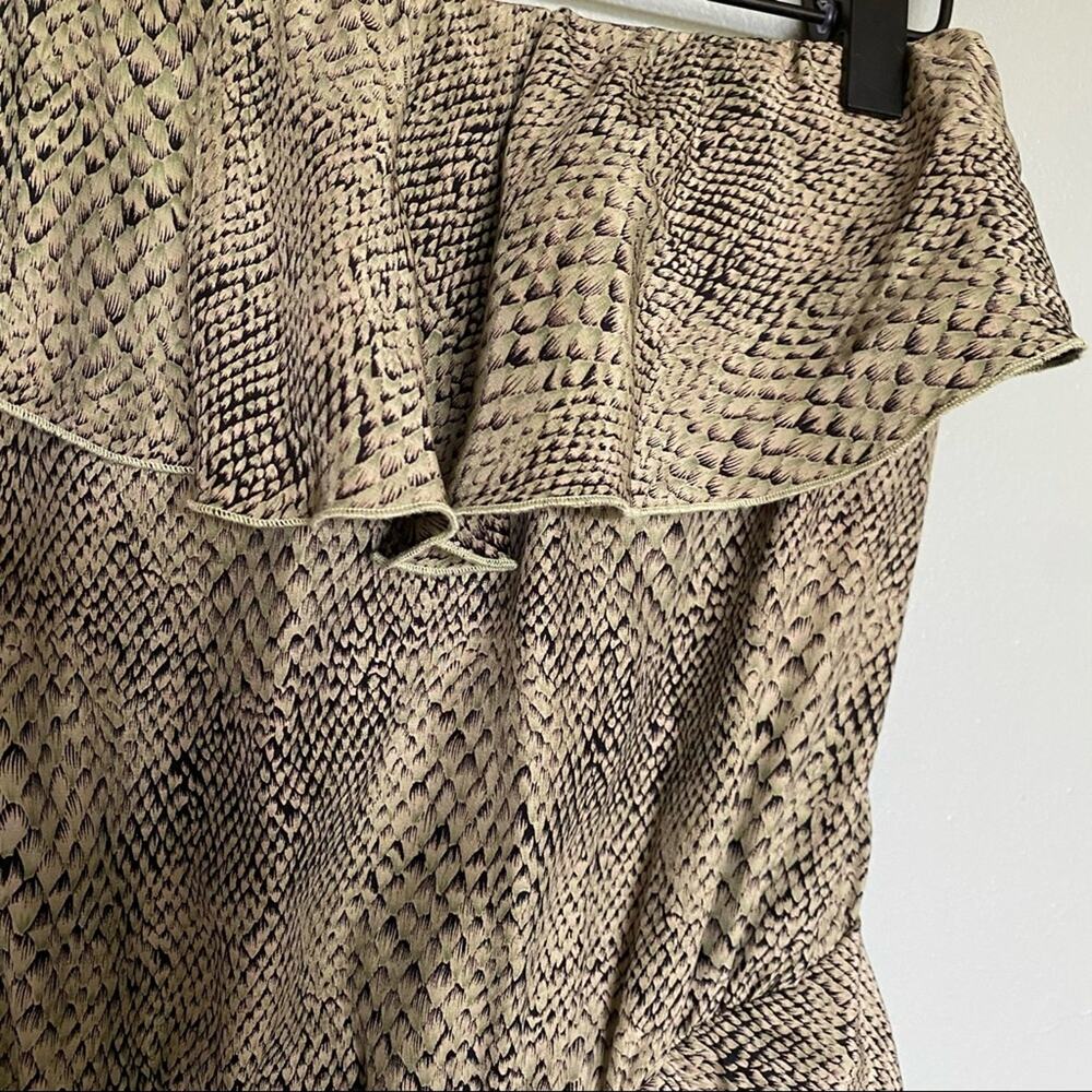 Amanda Uprichard | Python Strapless Silk Dress - image 4